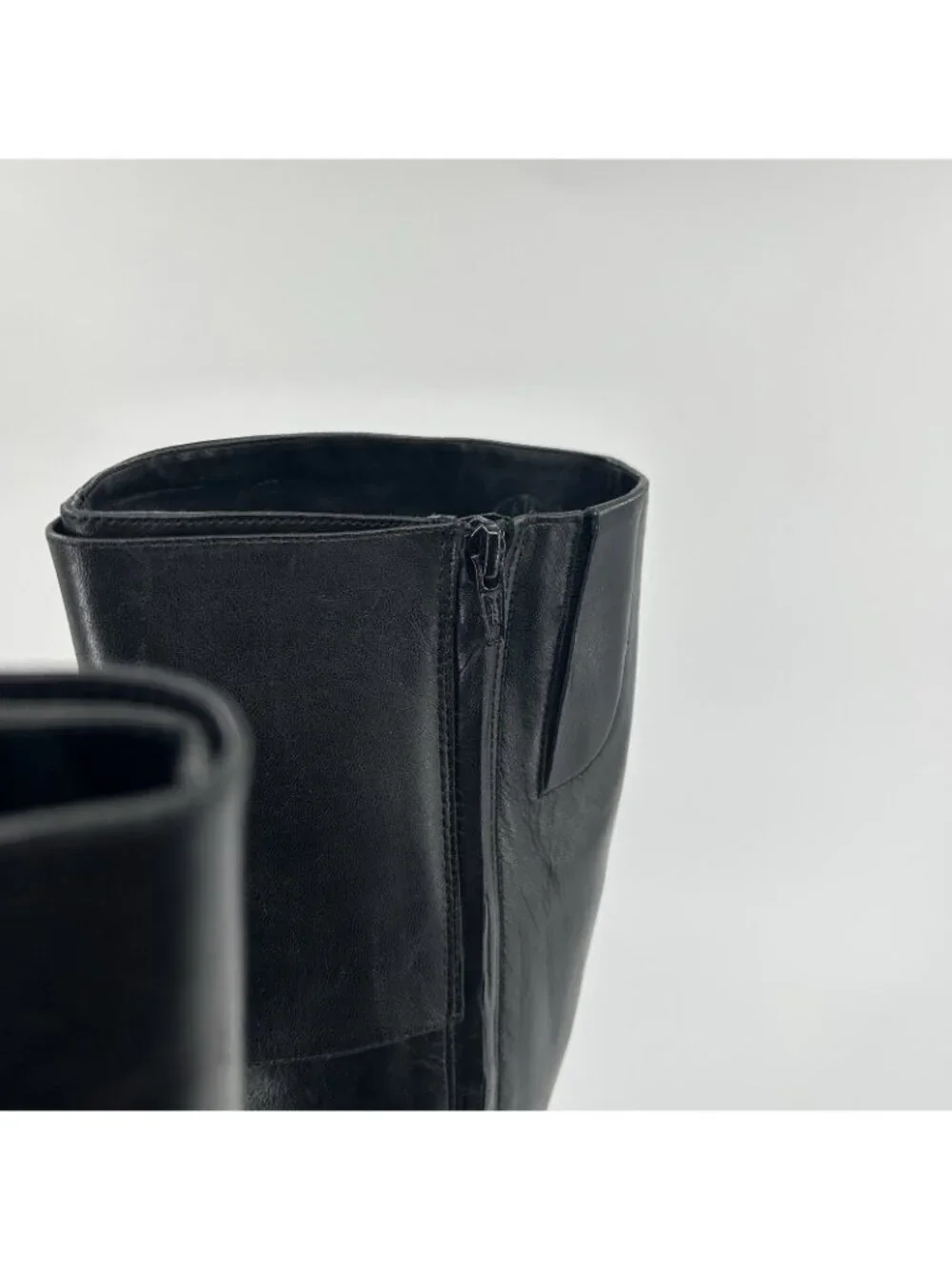 Ralph Lauren Jennison Boots 7.5B Leather Pointed Toe Stiletto Knee High Buckle